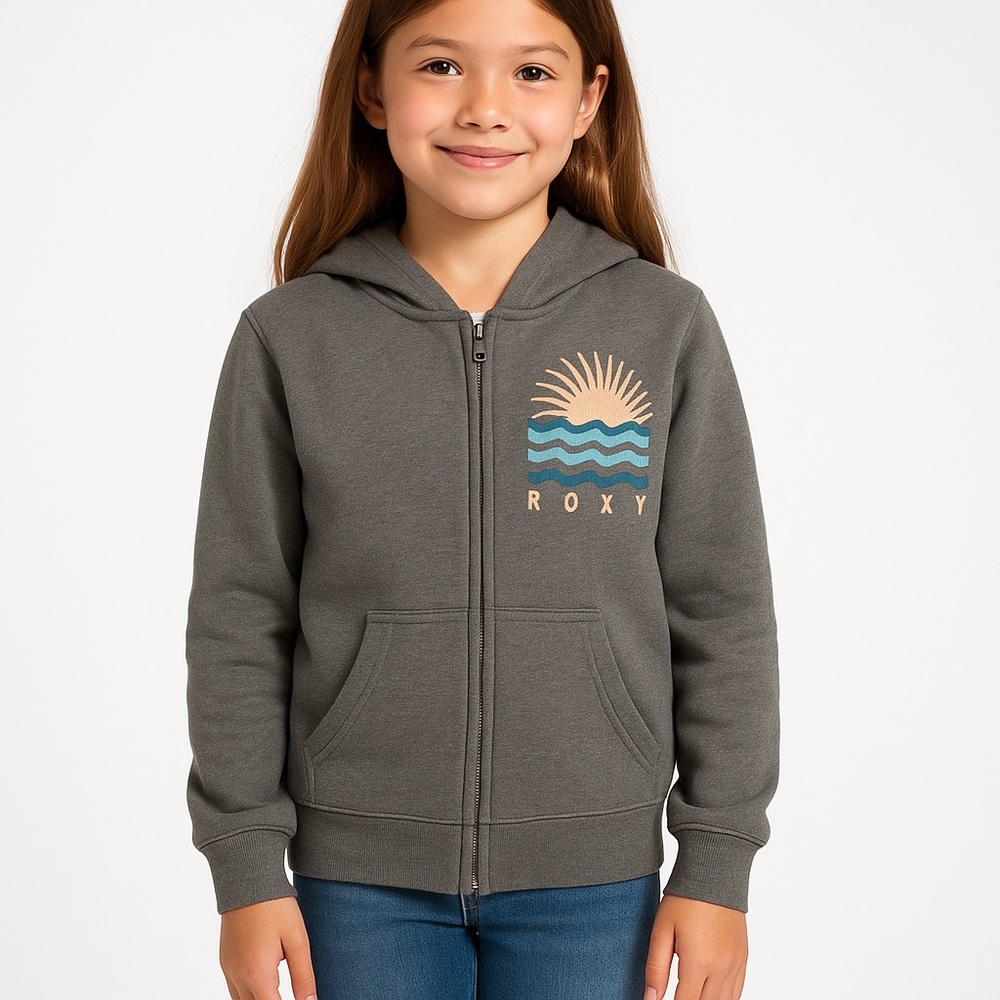 Roxy Gray Sunburst Graphic Hoodie size m